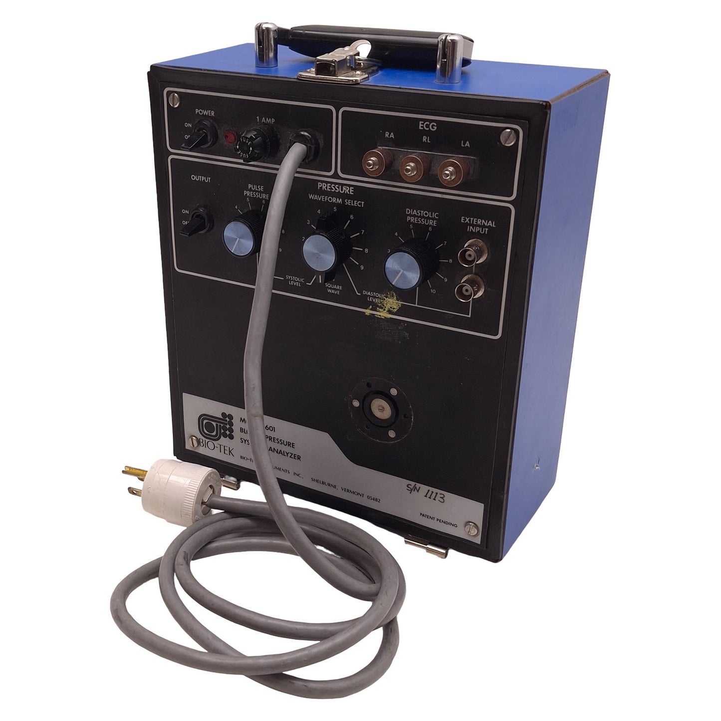 Used Bio-tek 601 Blood Pressure Systems Analyzer, 2x BNC Connector, 125VAC