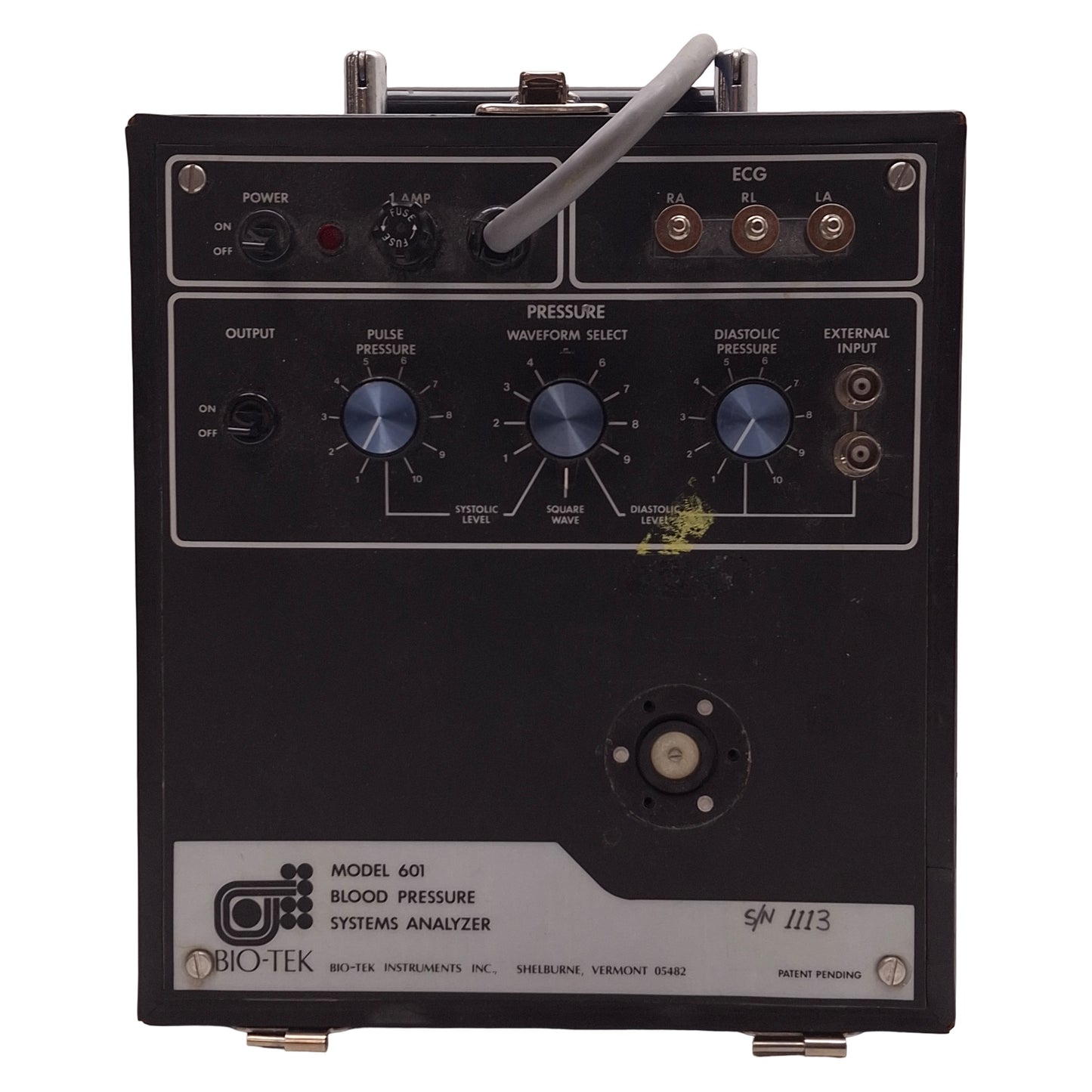 Used Bio-tek 601 Blood Pressure Systems Analyzer, 2x BNC Connector, 125VAC