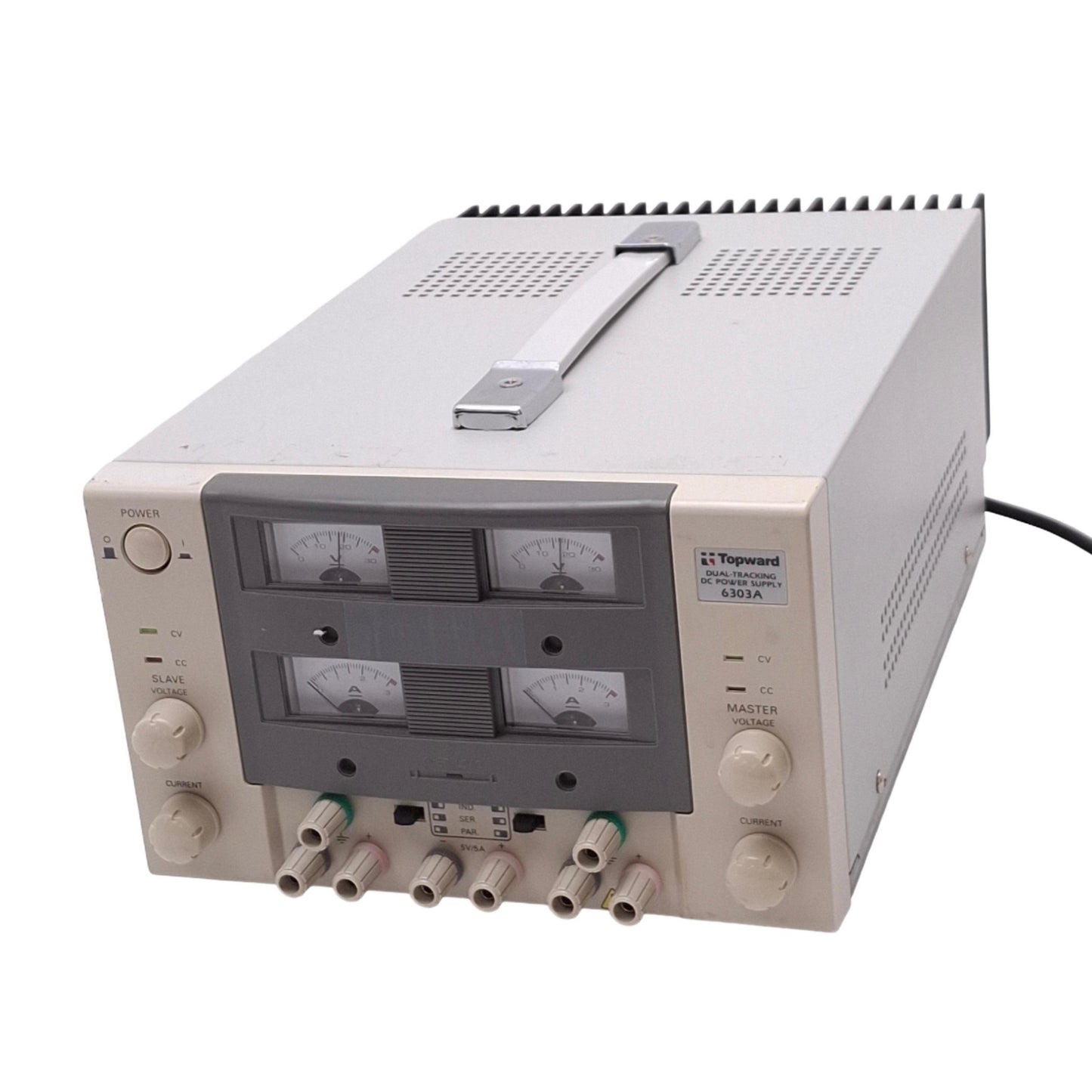 Used Topward 6303A Dual-Tracking DC Power Supply, 0-30V 0-3A, 100W Max, 100-240VAC In