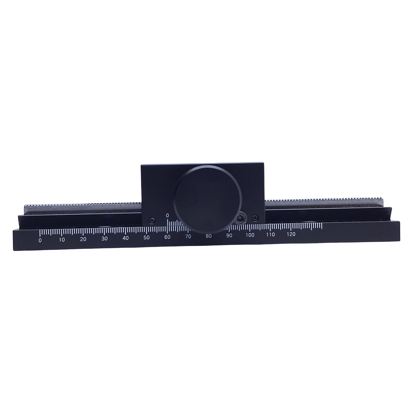 Used Edmund Optics 59-263 One Knob Linear Stage 125mm Travel, 186mm Length, 62x60mm