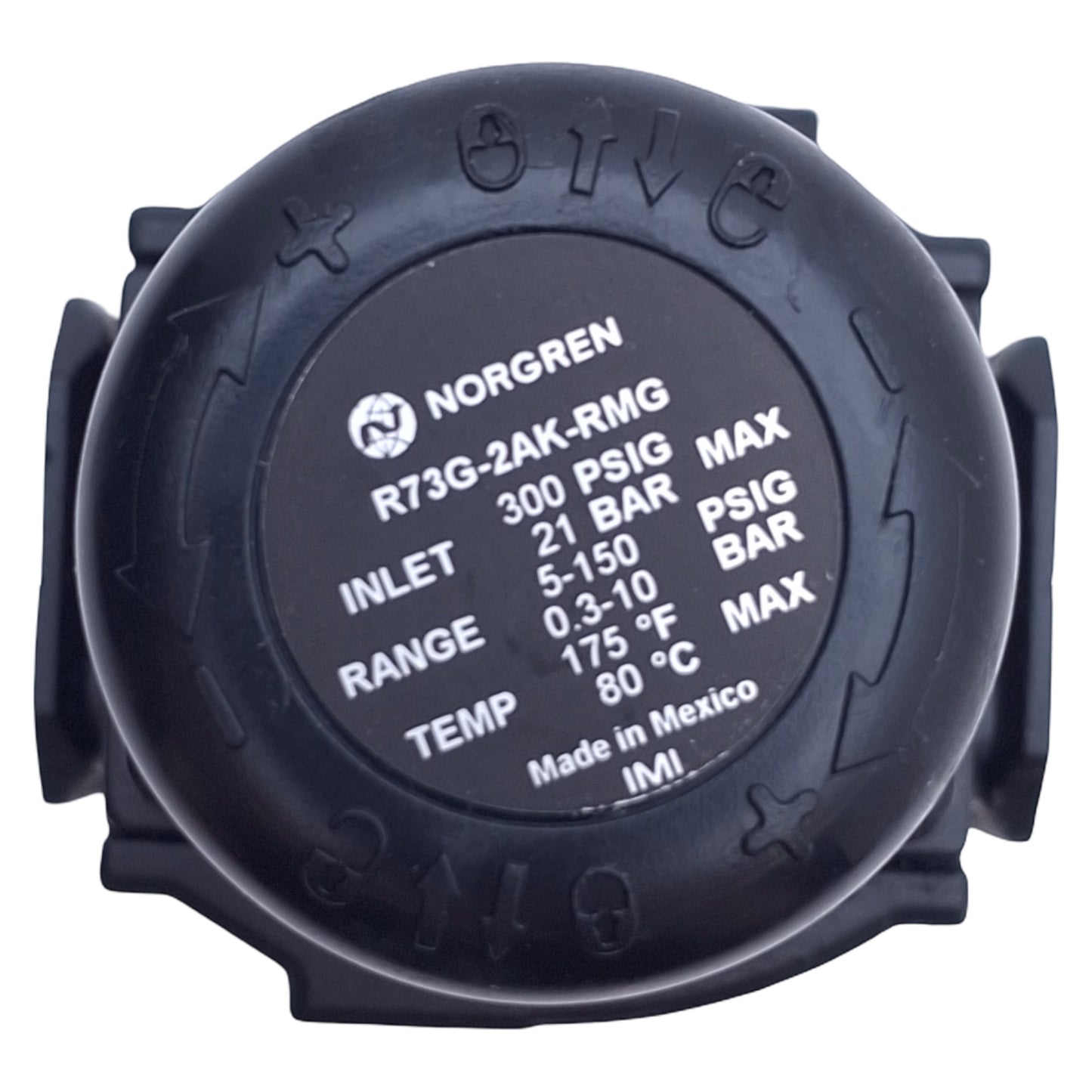New Norgren R73G-2AK-RMG Pressure Regulator, 1/4" PTF, 300psi In 150psi Set, 127scfm