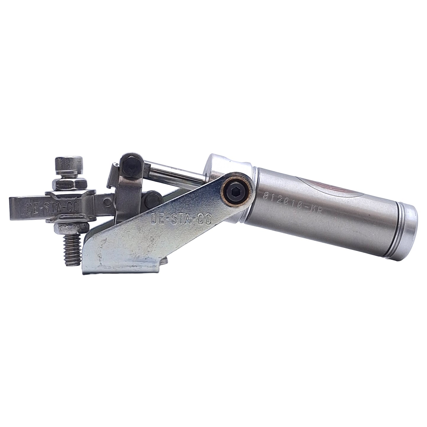 Used Destaco 812-U Pneumatic Mini Hold-Down Clamp 1.02in Arm, 0.75in Bore, 136lbf