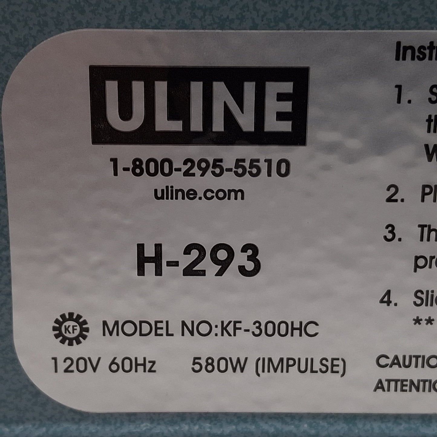 Used ULINE H-293 Tabletop Impulse Sealer w/ Cutter, 12in x 1/16in Seal, 8mil, 120VAC