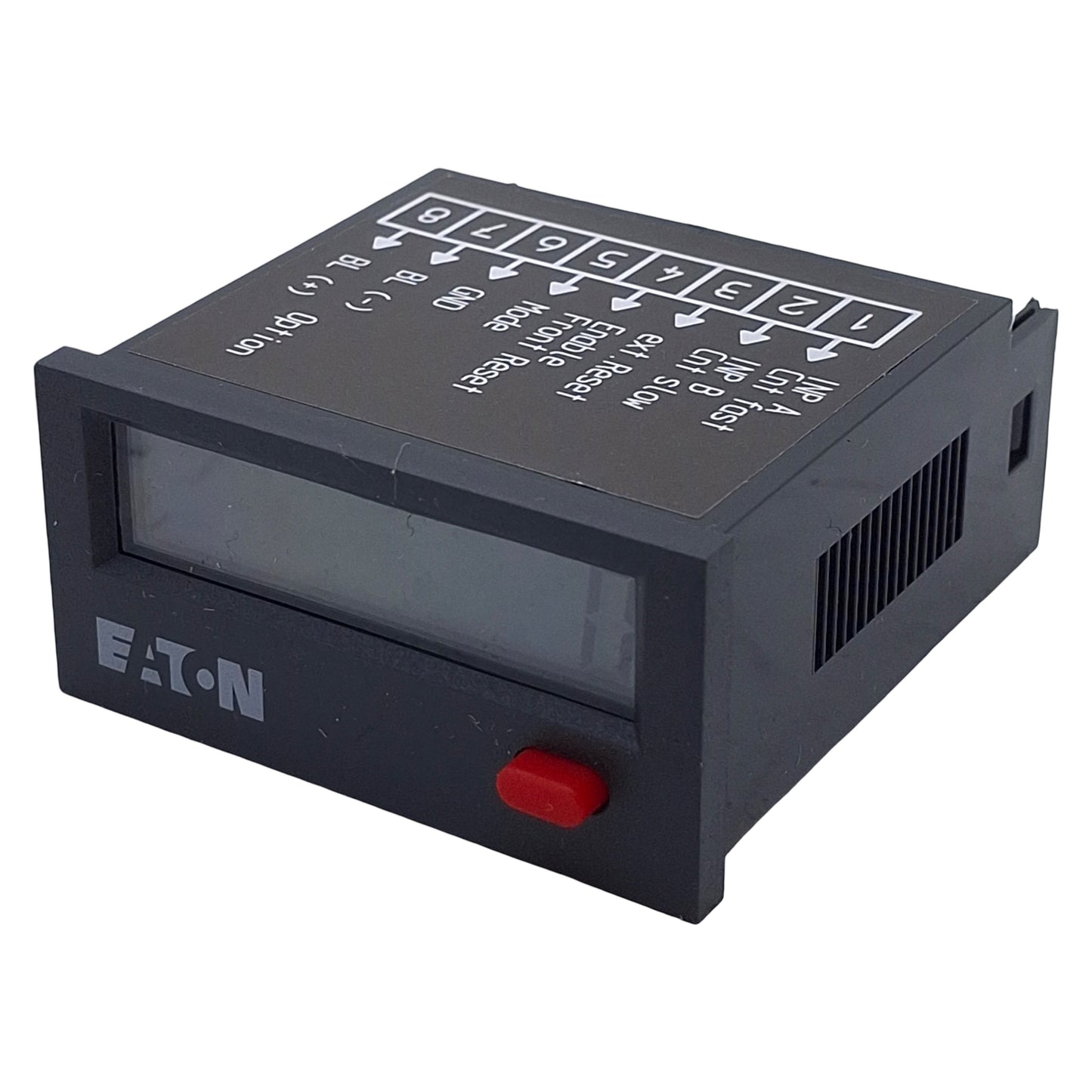 New Eaton E5-024-C0400 LCD Display Counter/Totalizer, PNP/NPN, 8-Digit, 1/32 DIN