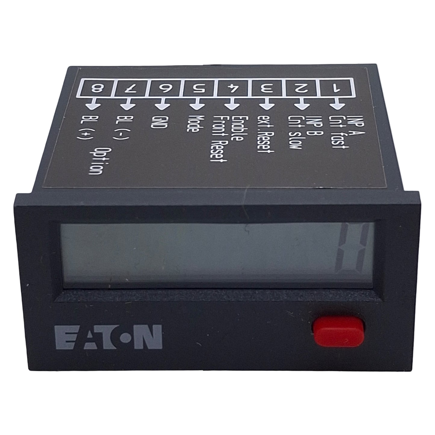 New Eaton E5-024-C0400 LCD Display Counter/Totalizer, PNP/NPN, 8-Digit, 1/32 DIN