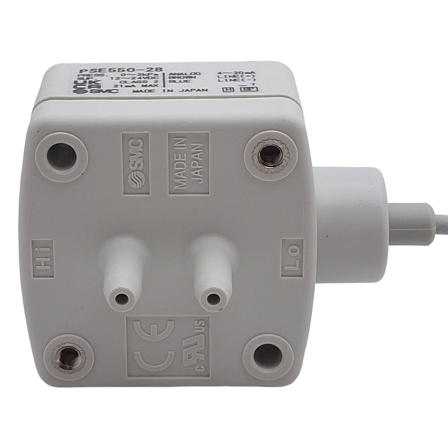 New – Open box SMC PSE550-28 Low Differential Pressure Switch, 0 to 2kPa, 12-24VDC, ø4.8mm