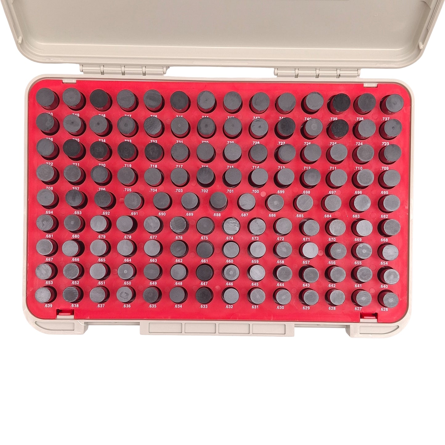 Used Vermont Gage 901200700 Black Oxide-Coated Pin Gauge Set, 0.626in to 0.75in