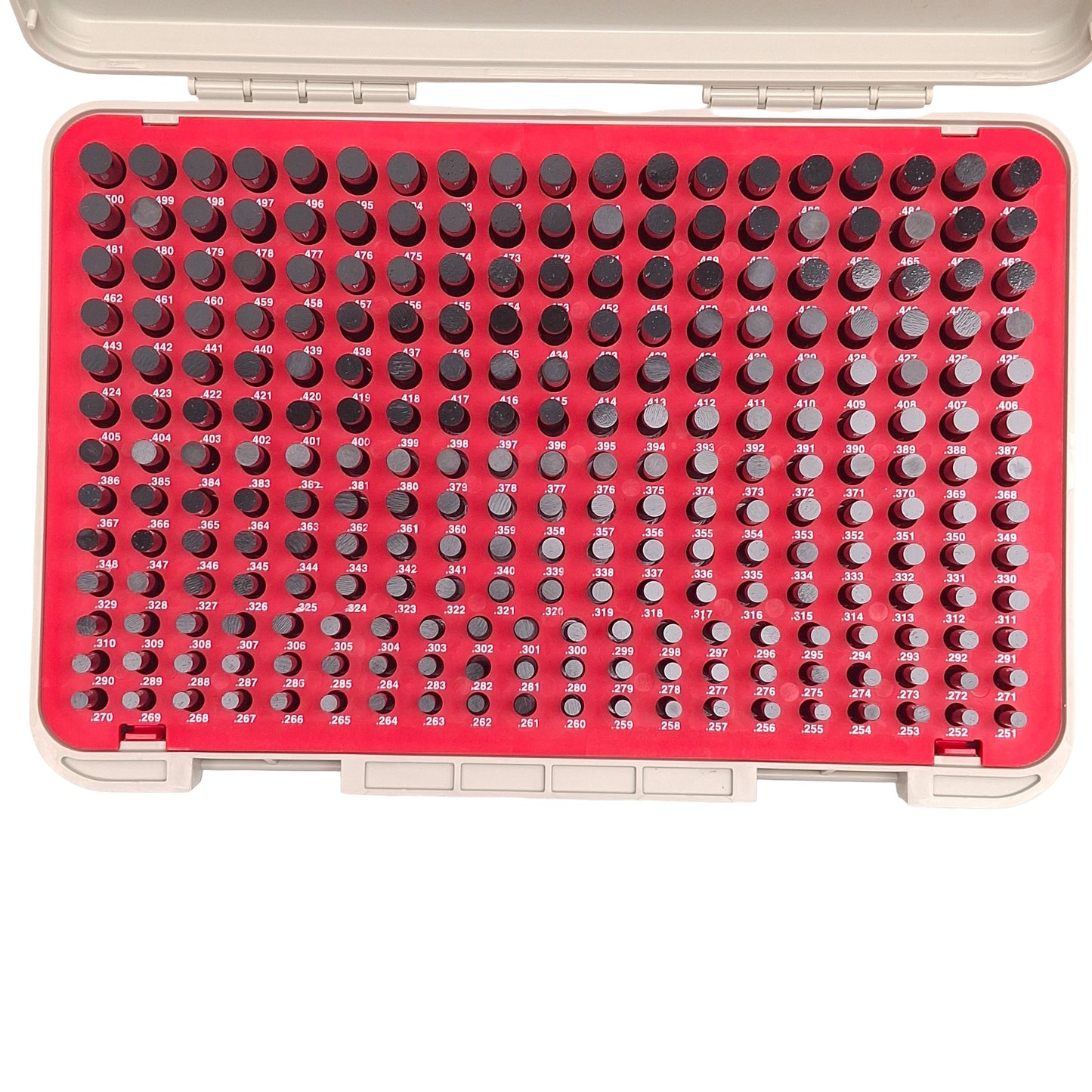 Used Vermont Gage 901200500 Black Oxide-Coated Pin Gauge Set, 0.251in to 0.5in