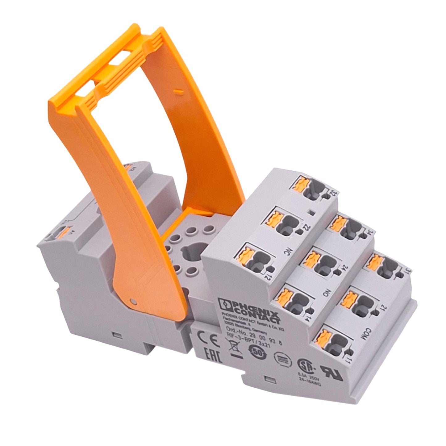 New – Open box Phoenix Contact 2900938 RIF-3-BPT/3X21 Relay Base, 11-Pin Octal, DIN Rail