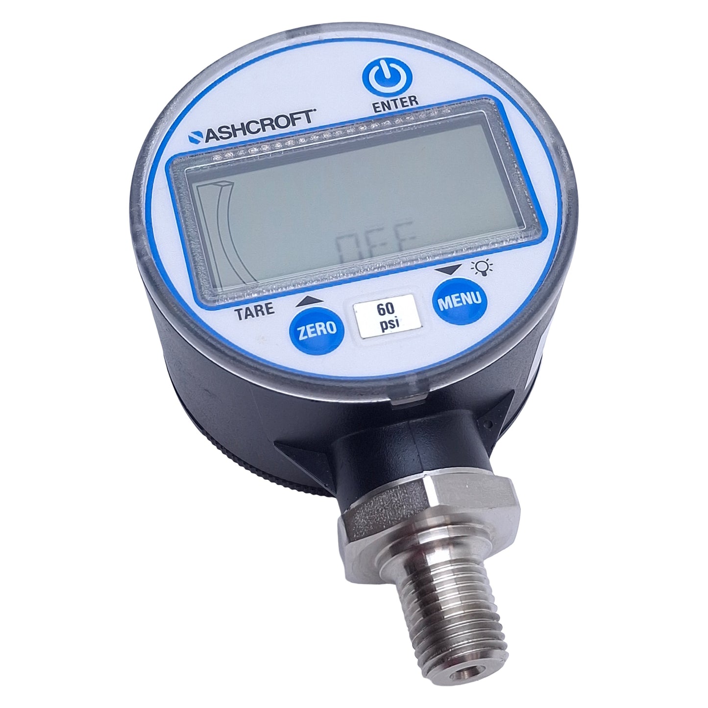 Used Ashcroft DG2531L0NAM02L60#-XCYLM Digital Pressure Gauge, 0-60psi Range, 1/4 NPT