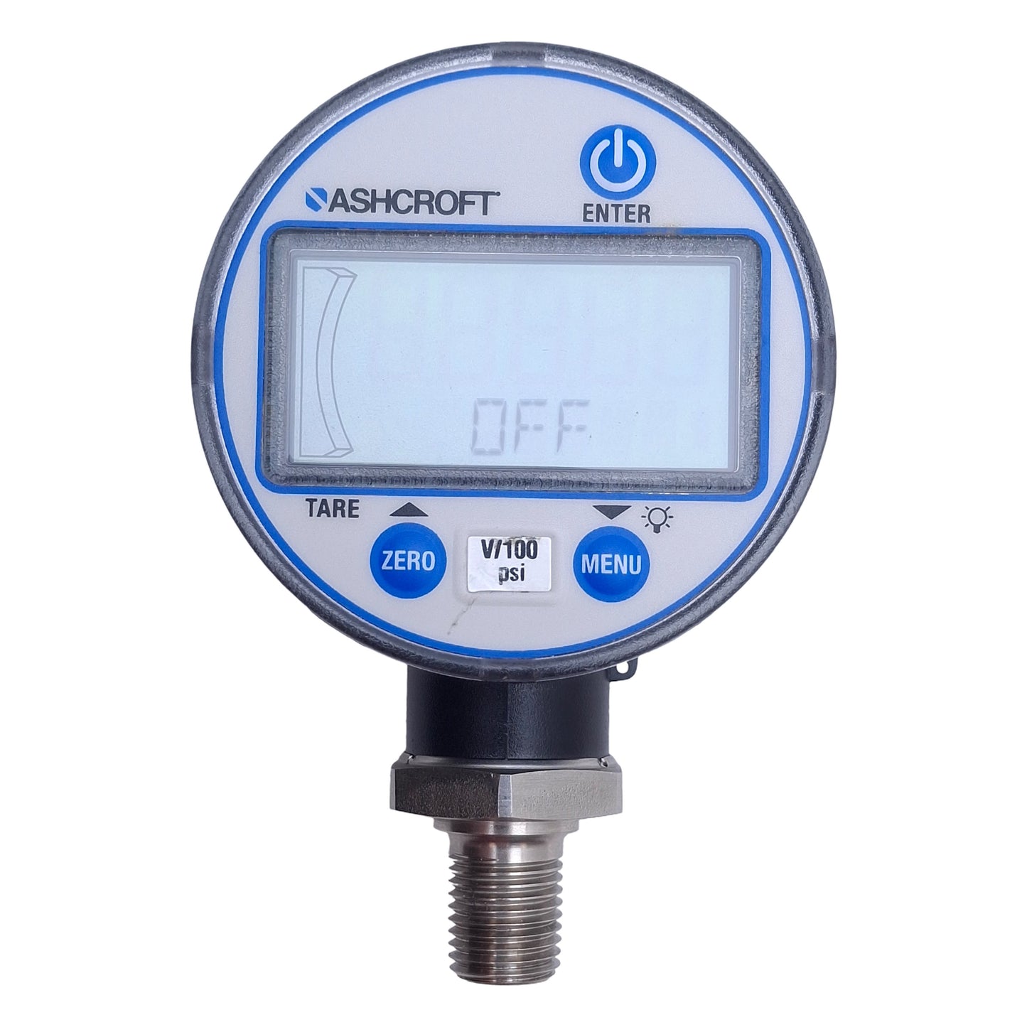 Used Ashcroft DG2531L0NAM02L100#&V Digital Pressure Gauge, 0-100psi Range, 1/4 NPT