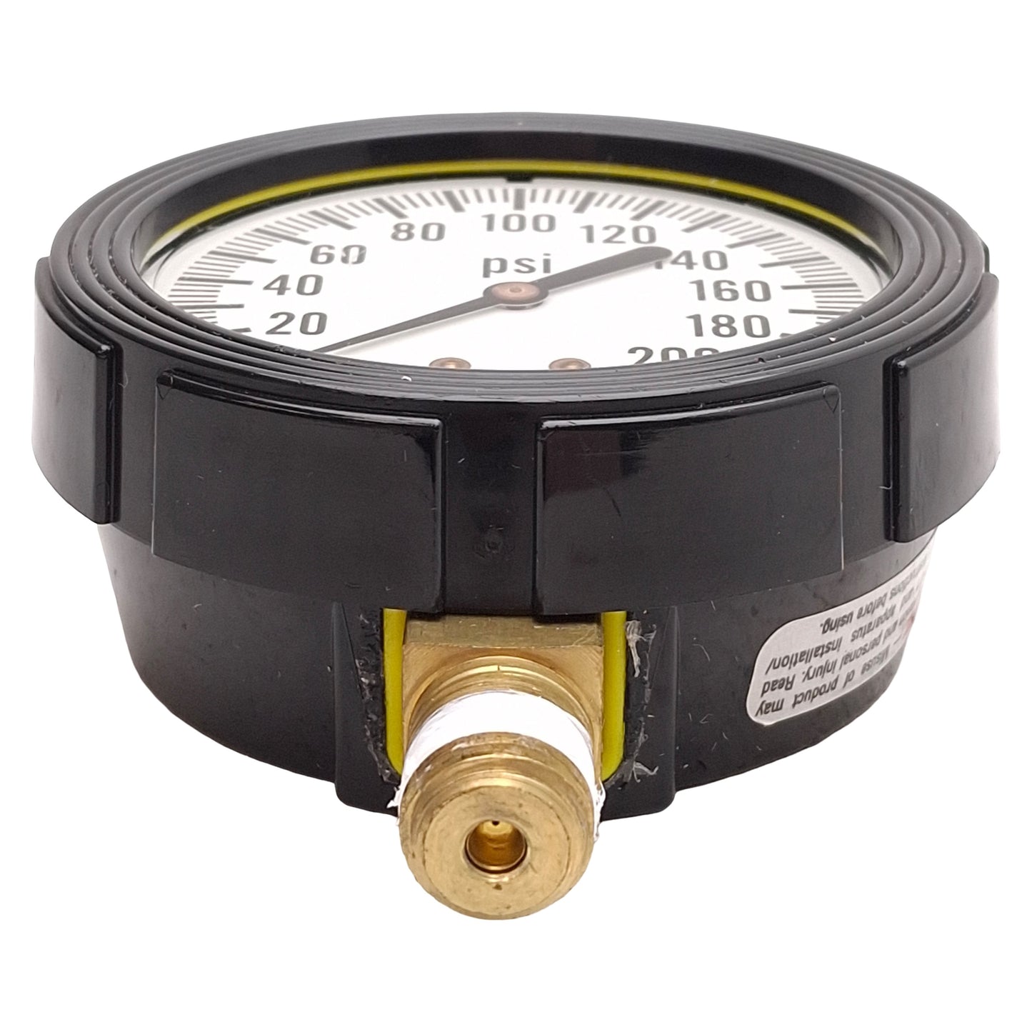 Used Span 02-0013-T Pressure Gauge, ø2-1/2in Dial, 0-200psi, 1/4in NPT Male