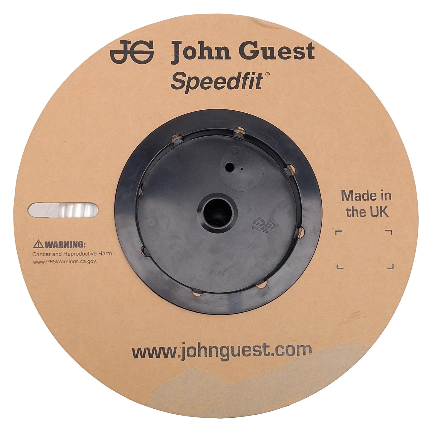 Used John Guest White LLDPE Tubing, ø3/8in OD x ø0.250in ID, 230psi @ 70°F, 450ft
