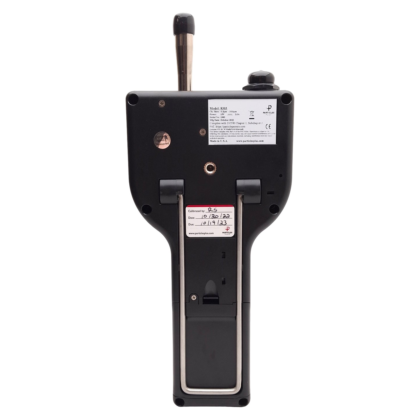 Used Particles Plus 8303 Handheld Particle Counter, 3-Channel 0.3-25µm @ 0.1cfm 15VDC