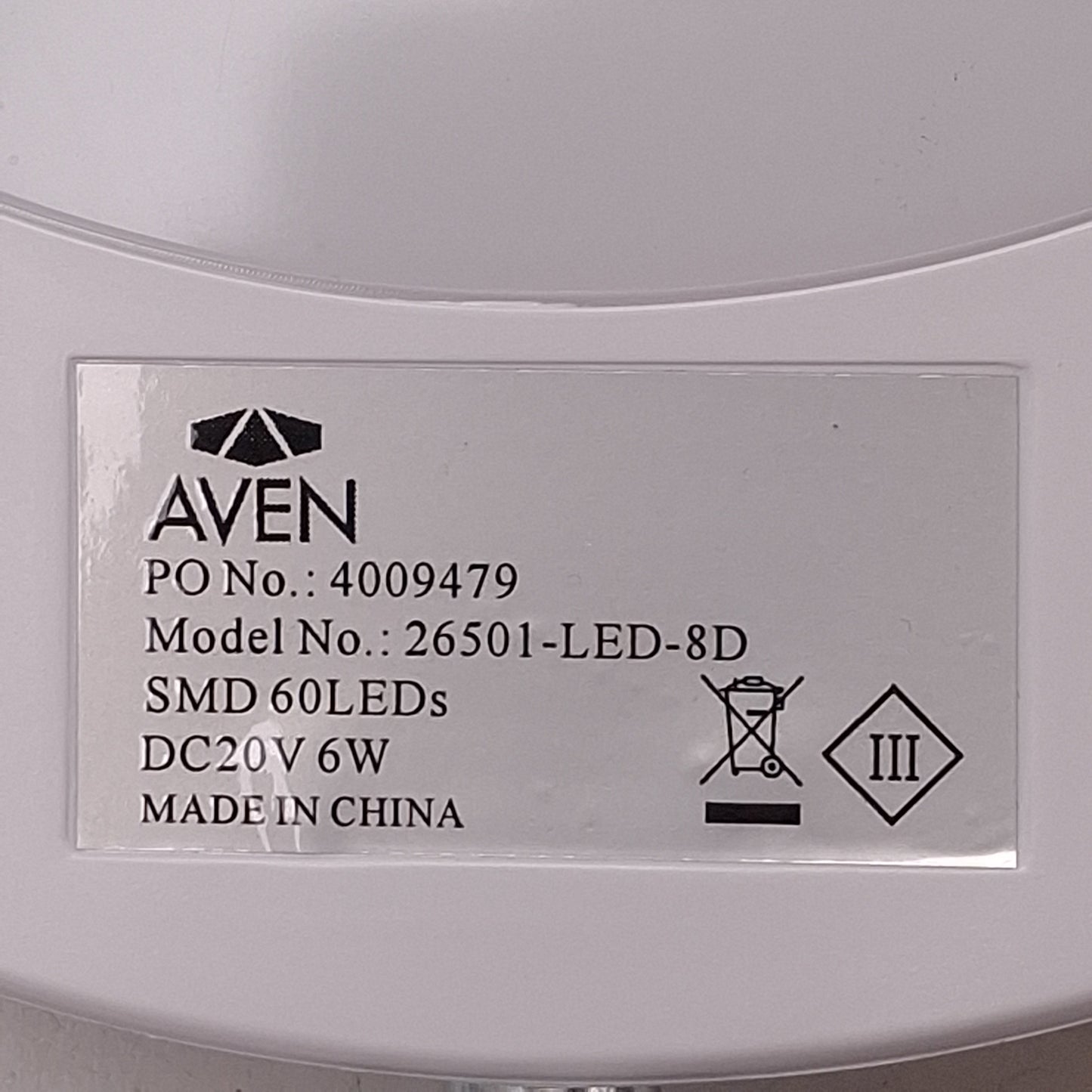 Used AVEN 26501-LED-8D ProVue LED Magnifier Lamp, 36in Arm, ø5in Lens, 100-240VAC