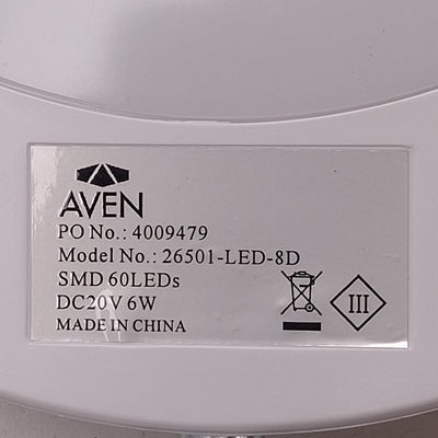 Used AVEN 26501-LED-8D ProVue LED Magnifier Lamp, 36in Arm, ø5in Lens, 100-240VAC