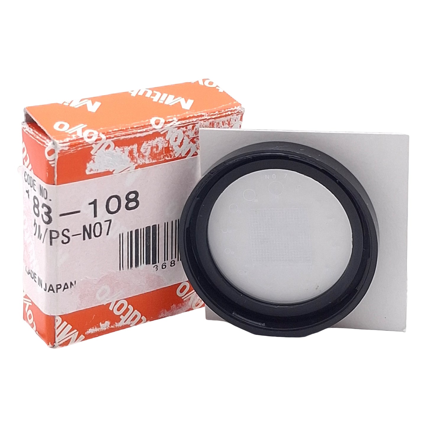 Used Mitutoyo 183-108 Reticle for Pocket Comparators, 10mm Square Grid, ø30mm
