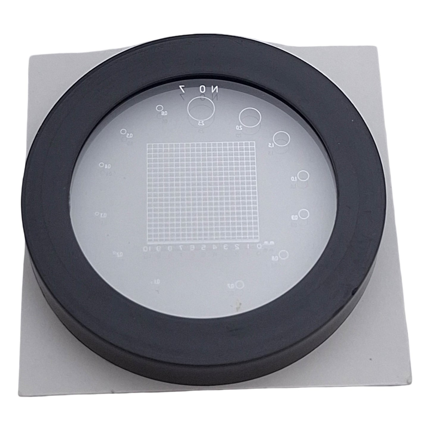 Used Mitutoyo 183-108 Reticle for Pocket Comparators, 10mm Square Grid, ø30mm
