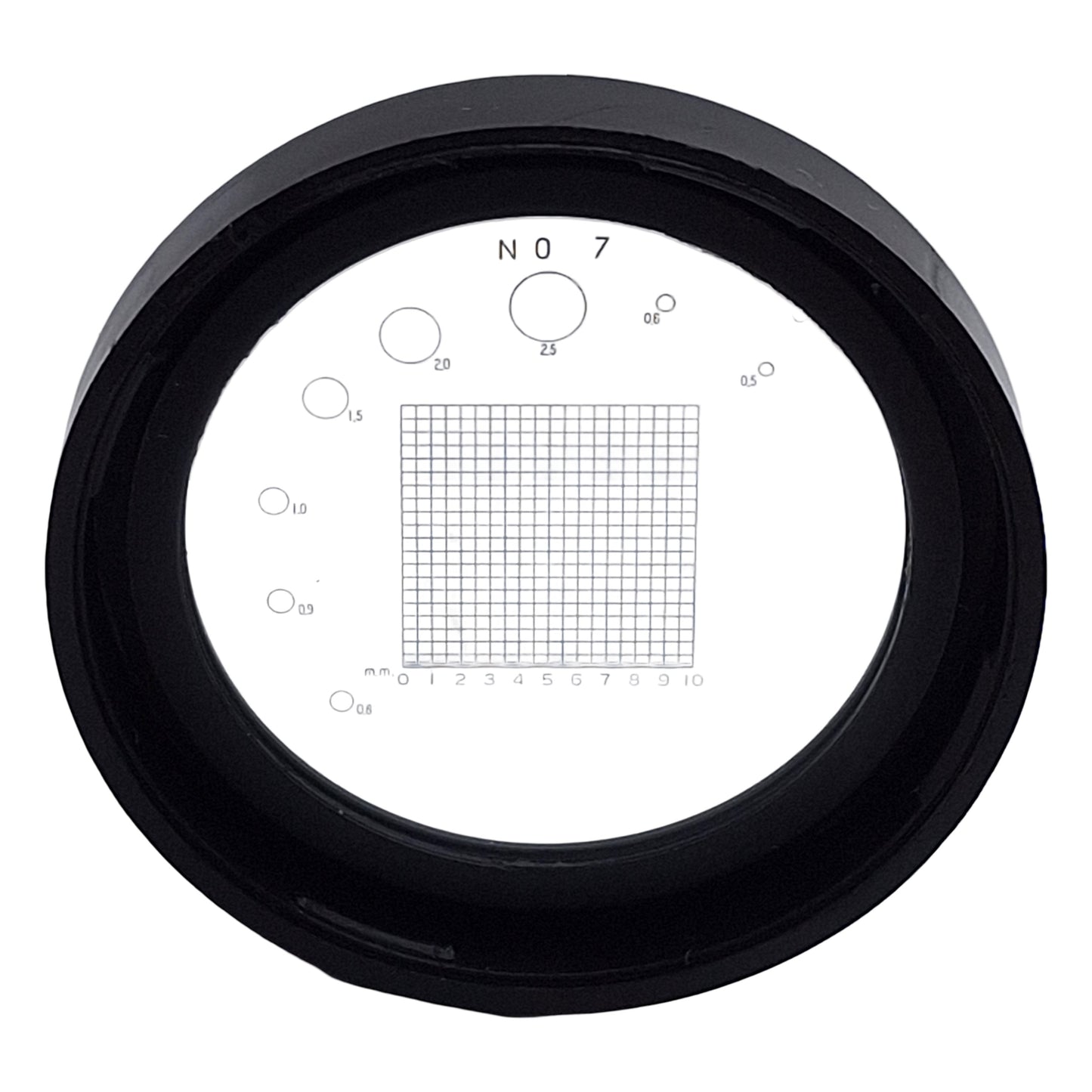 Used Mitutoyo 183-108 Reticle for Pocket Comparators, 10mm Square Grid, ø30mm