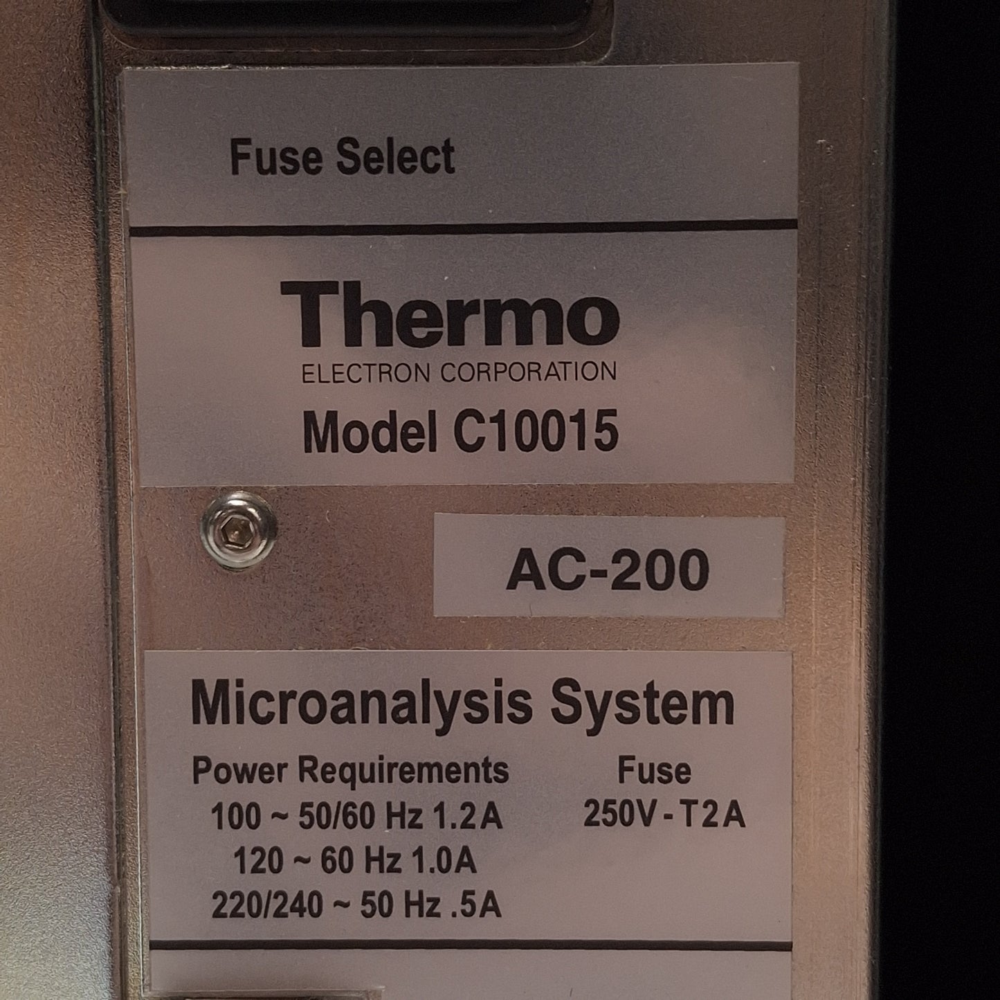 Used Thermo Electron C10015 AC-200 700P151964 A Noran System Six Microanalysis System