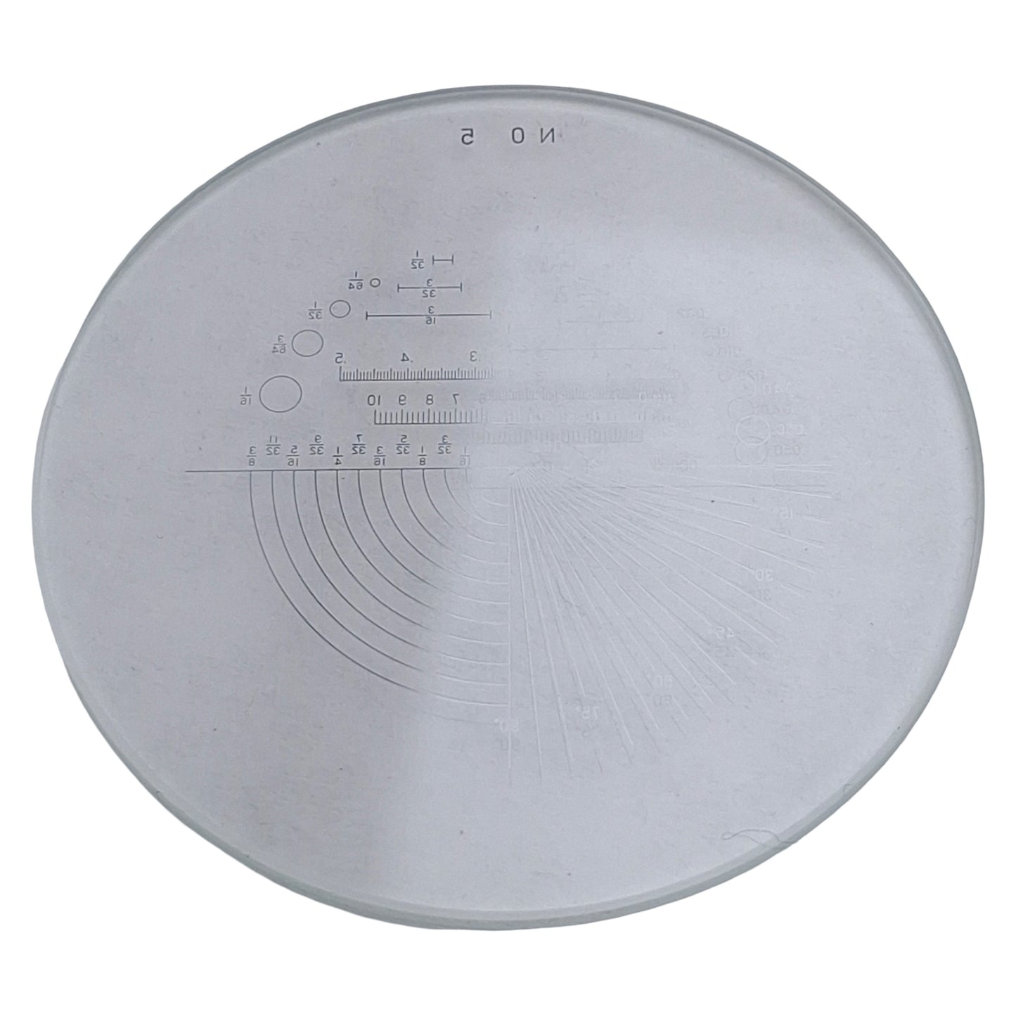 Used Mitutoyo 183-145 Reticle For Pocket Comparators, ø30mm, 0-90° Range, 5° Pitch