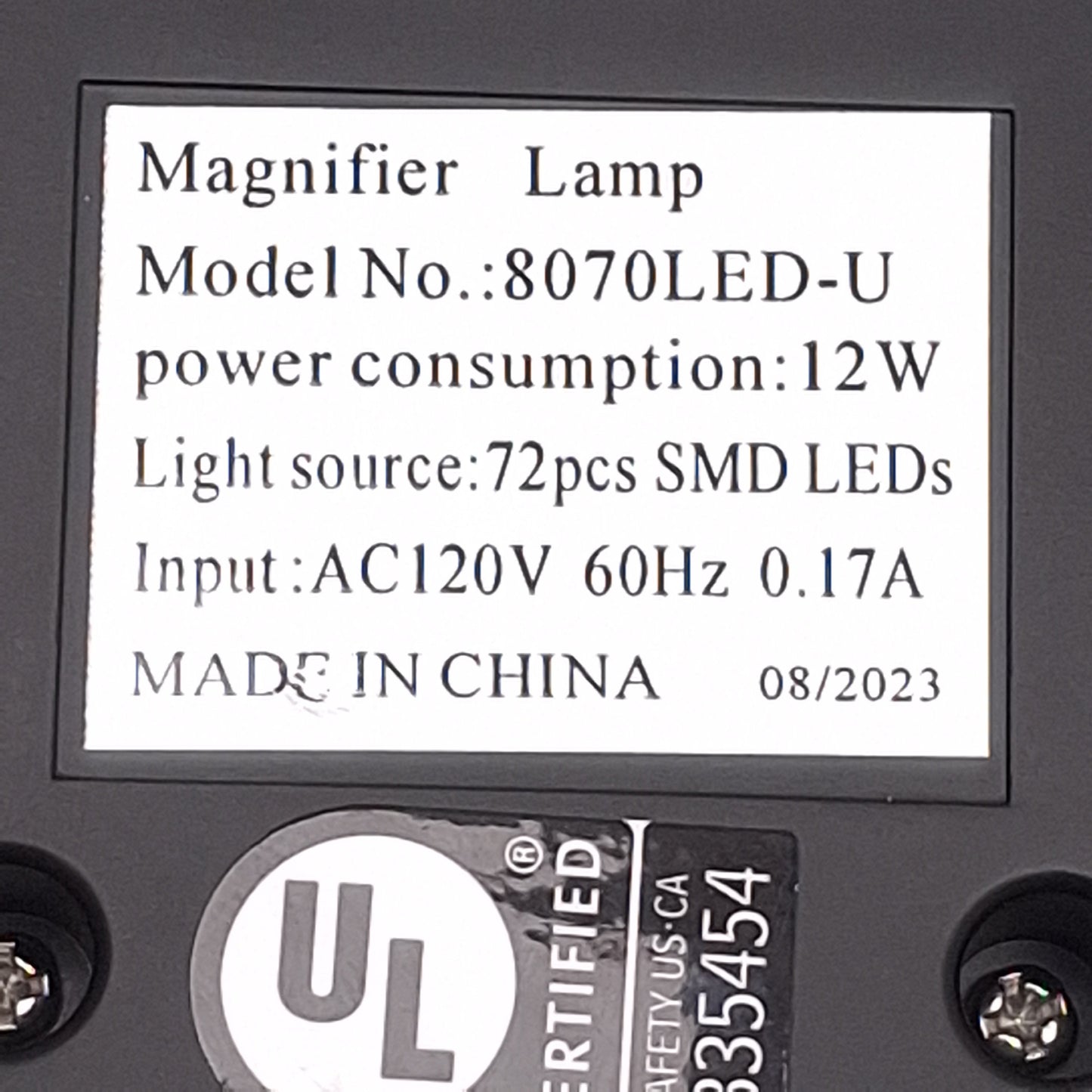 Used Neatfi 8070LED-U LED Magnifier Lamp 6in Lens, 120VAC, 2.25x Mag, 32in Arm