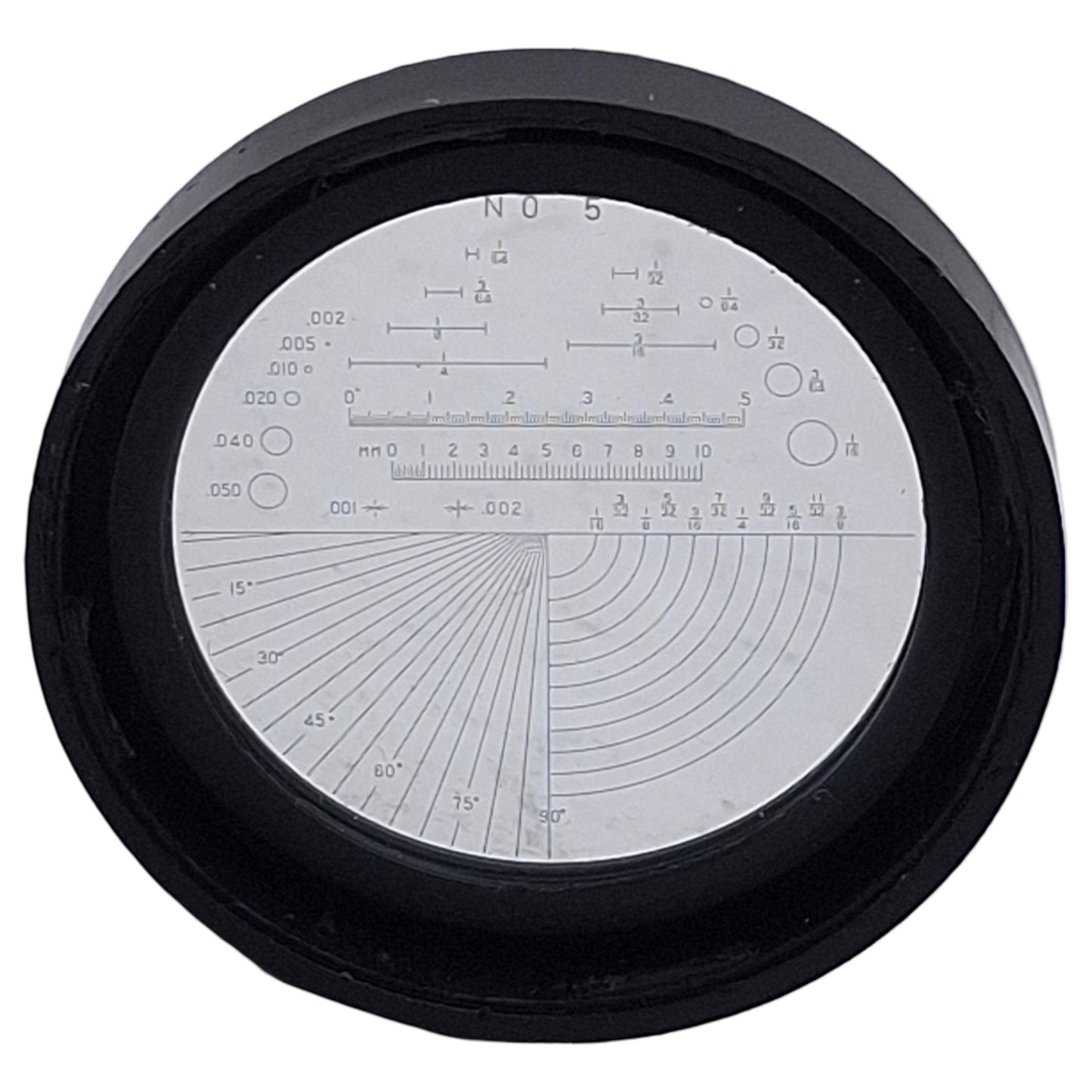 Used Mitutoyo 183-106 Reticle for Pocket Comparators, ø30mm Diameter, Style #5