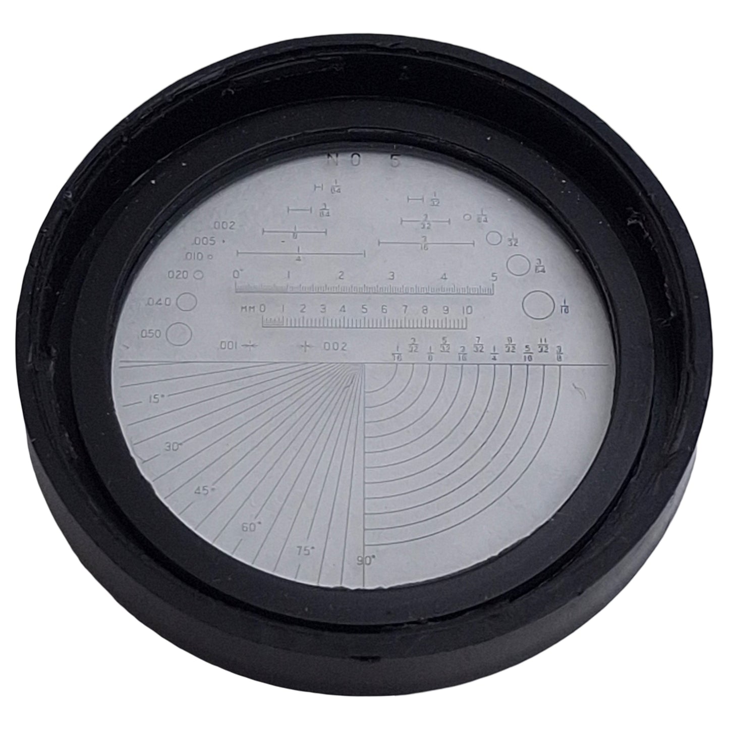 Used Mitutoyo 183-106 Reticle for Pocket Comparators, ø30mm Diameter, Style #5