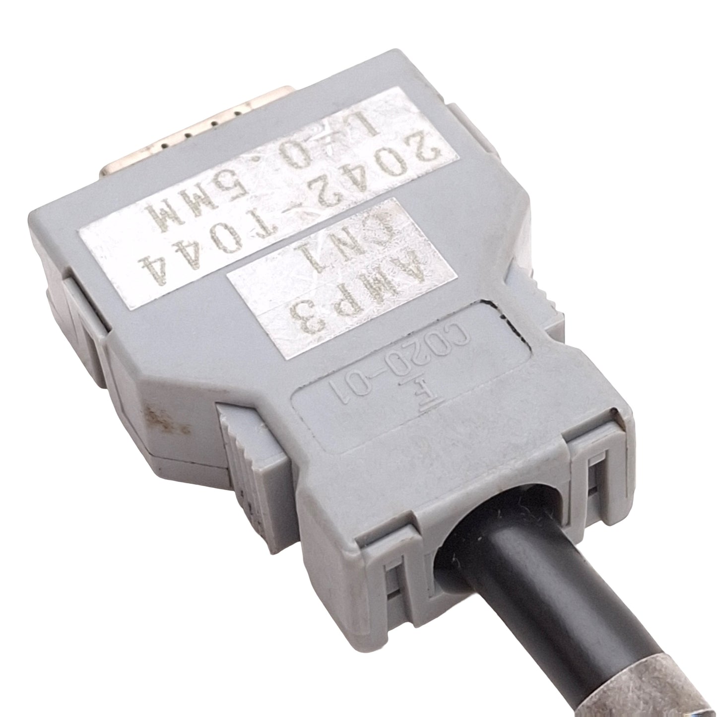 Used Fanuc A660-2042-T044 Communication I/O Link Cable, 20-Pin PCR Male, 0.5m Length