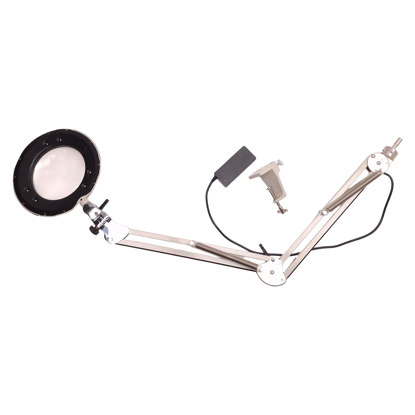 Used OC White 42400-5 Green-Lite LED Magnifier ESD Safe, 2x Mag, 30in Arm, 100-240VAC