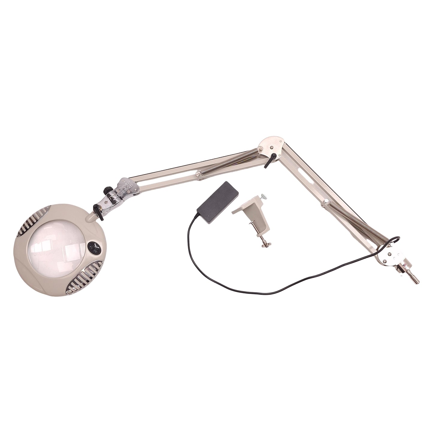 Used OC White 42400-5 Green-Lite LED Magnifier ESD Safe, 2x Mag, 30in Arm, 100-240VAC