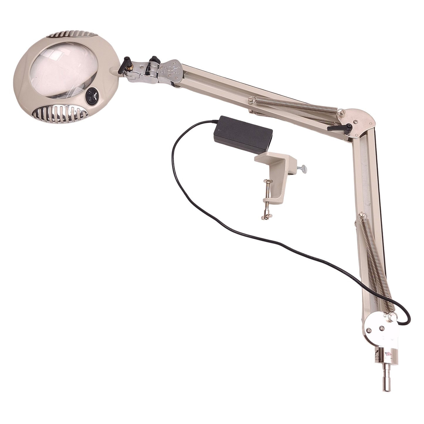 Used OC White 42400-5 Green-Lite LED Magnifier ESD Safe, 2x Mag, 30in Arm, 100-240VAC