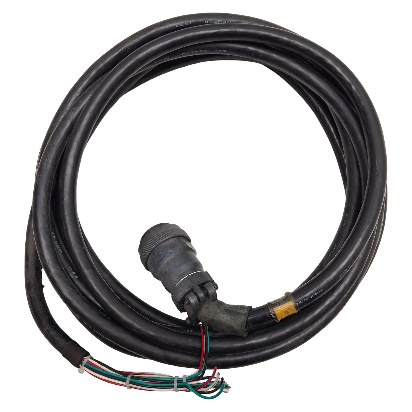 Used Fanuc A660-8068-T953 Pulse Coder / Encoder Feedback Cable, 34-Pin Round, 7.5m
