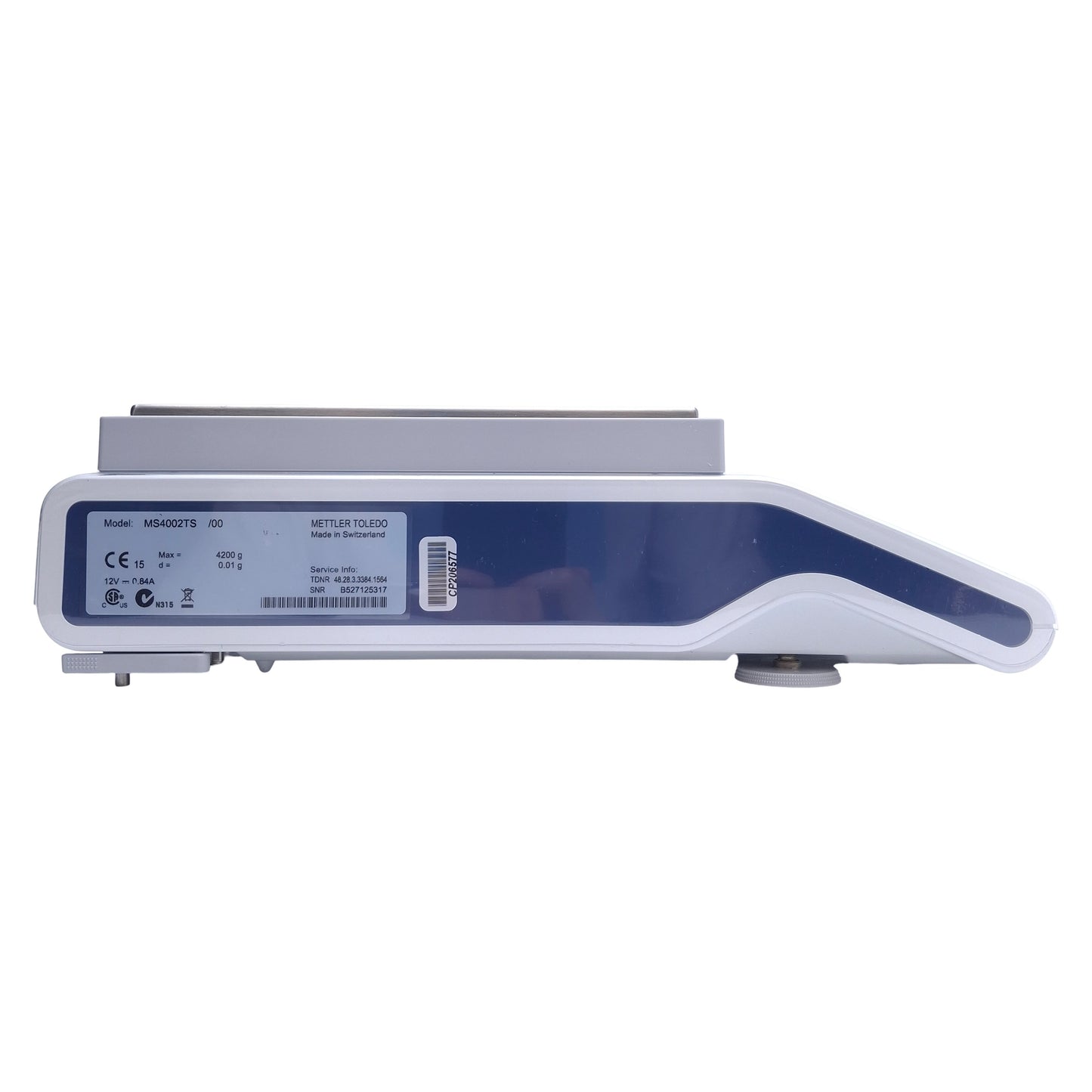 Used Mettler Toledo MS4002TS/00 Precision Balance, 4.2kg Capacity, 12VDC, 200x179mm
