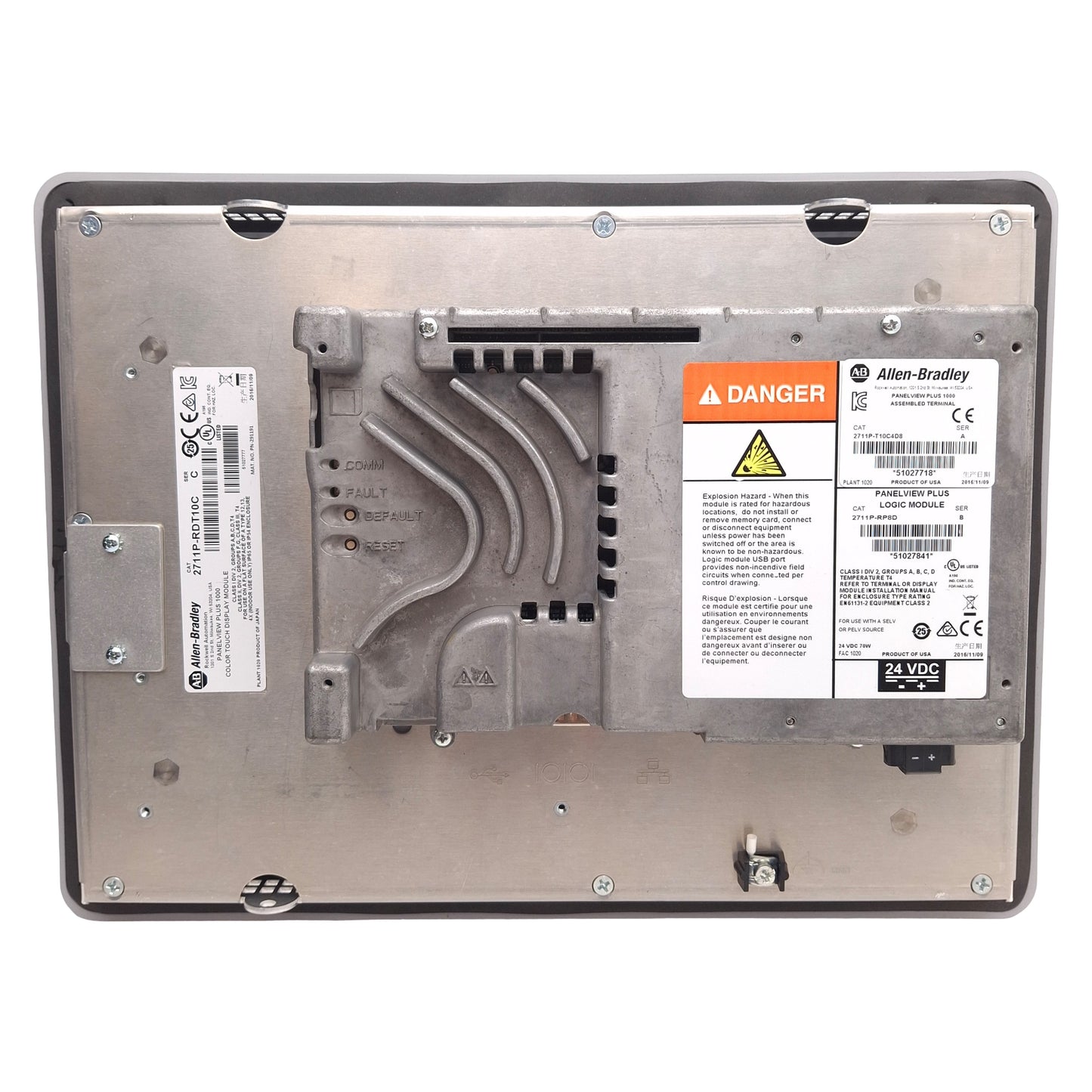 Used Allen Bradley 2711P-T10C4D8 PanelView Plus 1000 Touchscreen HMI, 10.4in, 24VDC