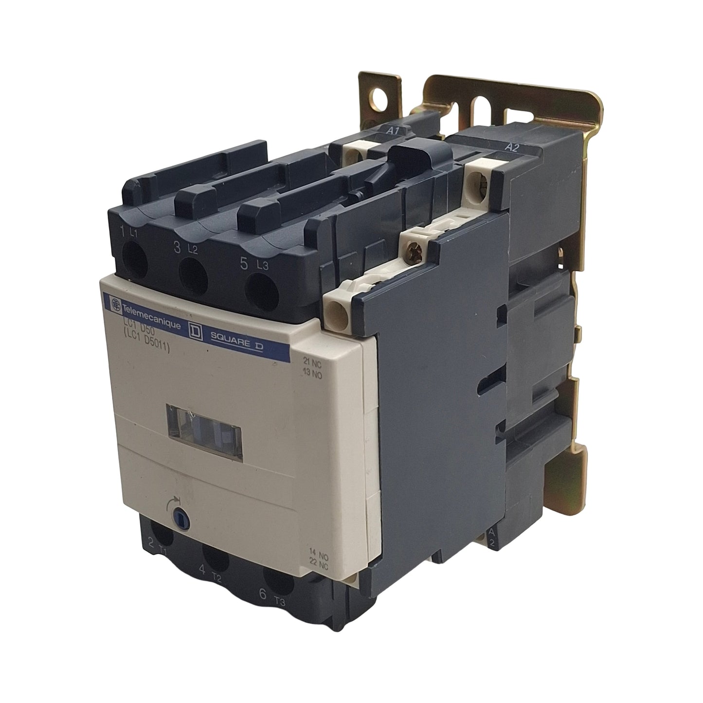 Used Schneider Telemecanique LC1D5011-V120 Contactor, 3-Pole + 1NO&1NC, 120VAC Coil