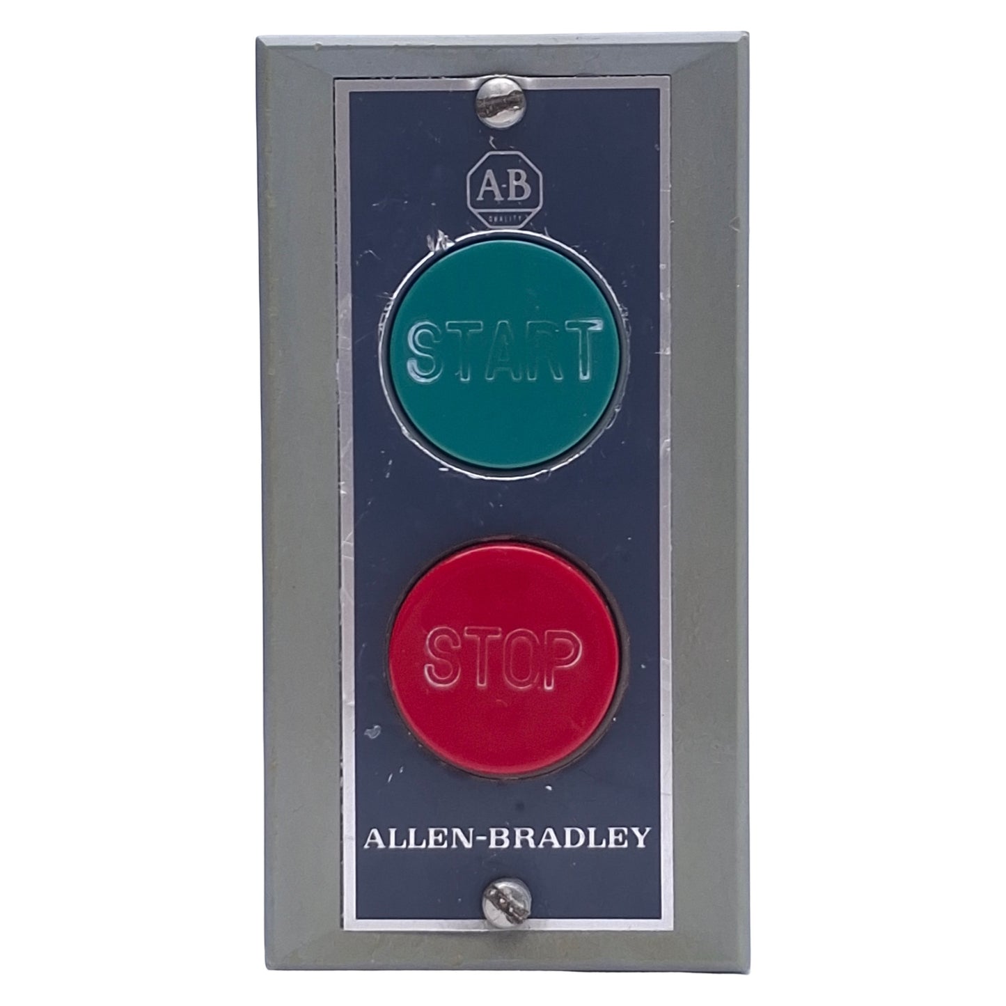 Used Allen Bradley 800S-2SA Start Stop Pushbutton Station, Momentary, 600VAC, 1NC+1NO