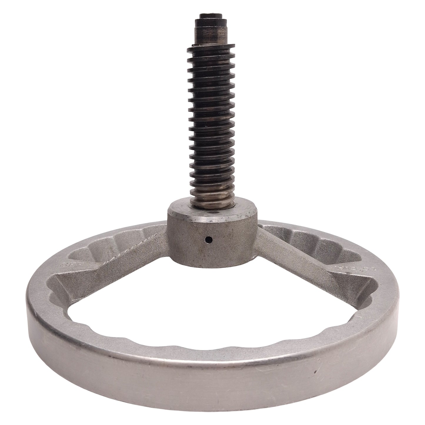 Used Balcrank 10in Aluminum Hand Wheel ø5/8in Bore, ø1.25in OD x 1/4in Lead Screw