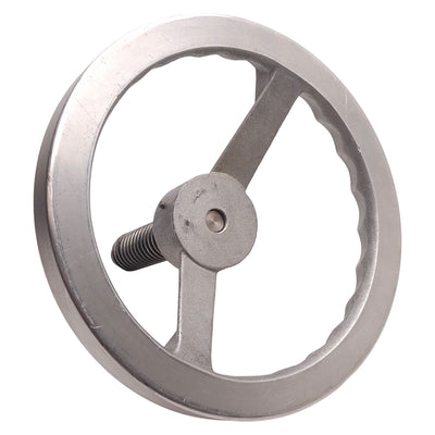 Used Balcrank 10in Aluminum Hand Wheel ø5/8in Bore, ø1.25in OD x 1/4in Lead Screw