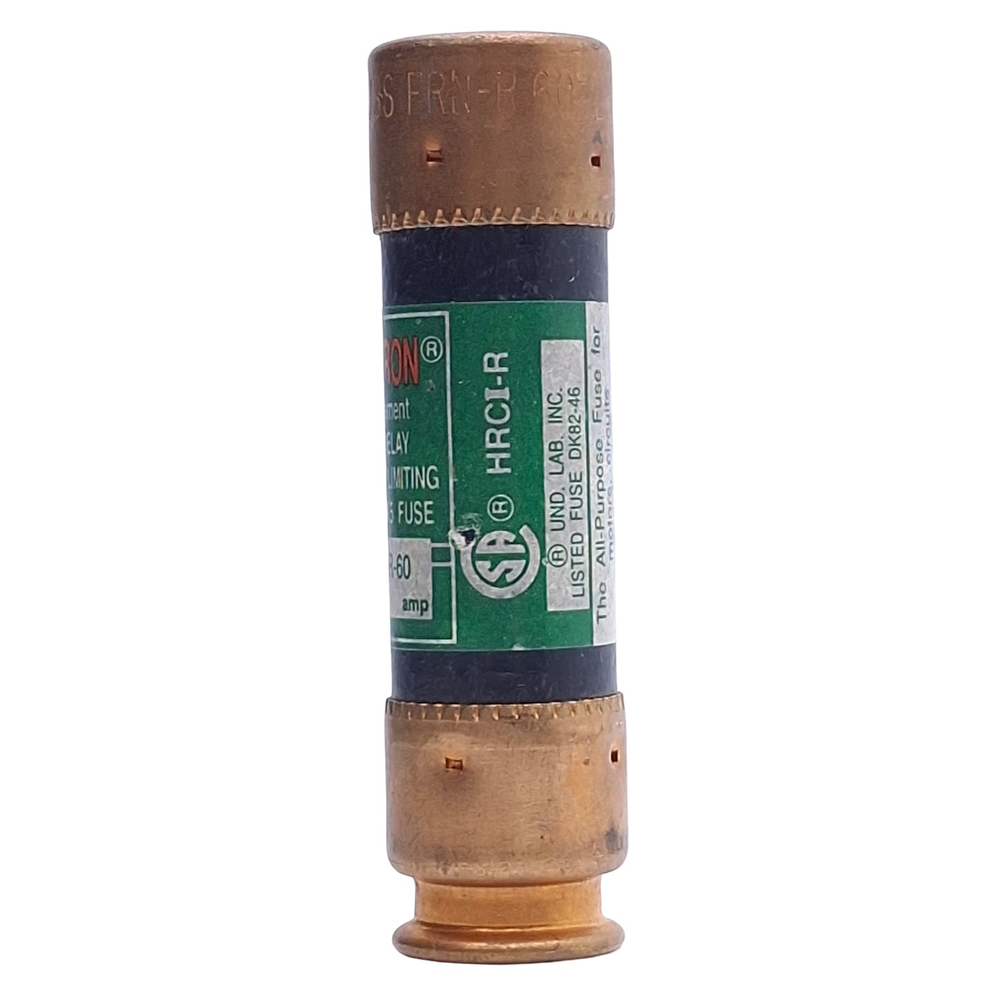 Used Lot of 5 Bussmann FRN-R-60 Fusetron Time-Delay Fuse 250VAC/125VDC 60A, Class RK5
