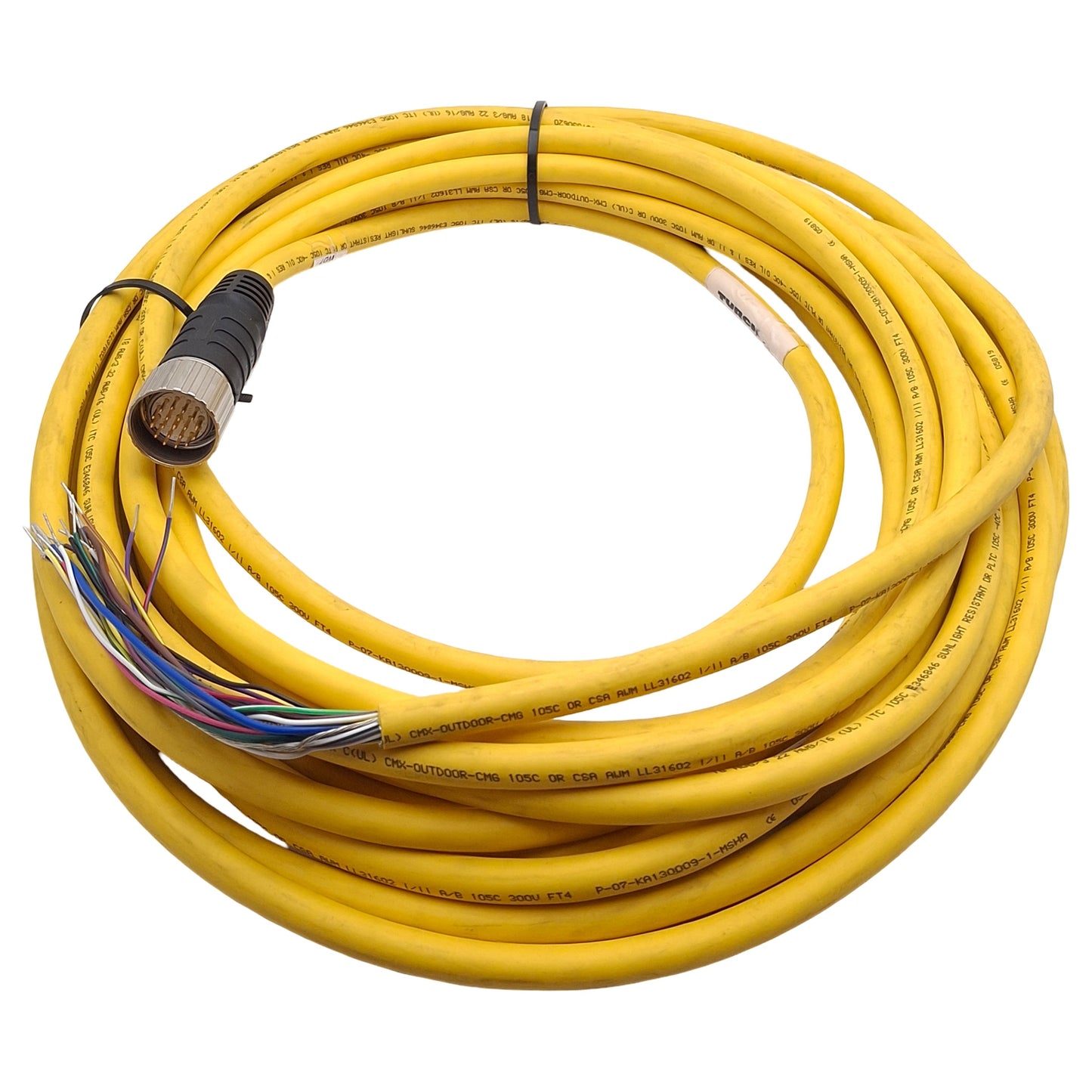 Used Turck CSM 19-19-10 Actuator and Sensor Cordset, 19-Pin M27 MultiFast Male, 10m