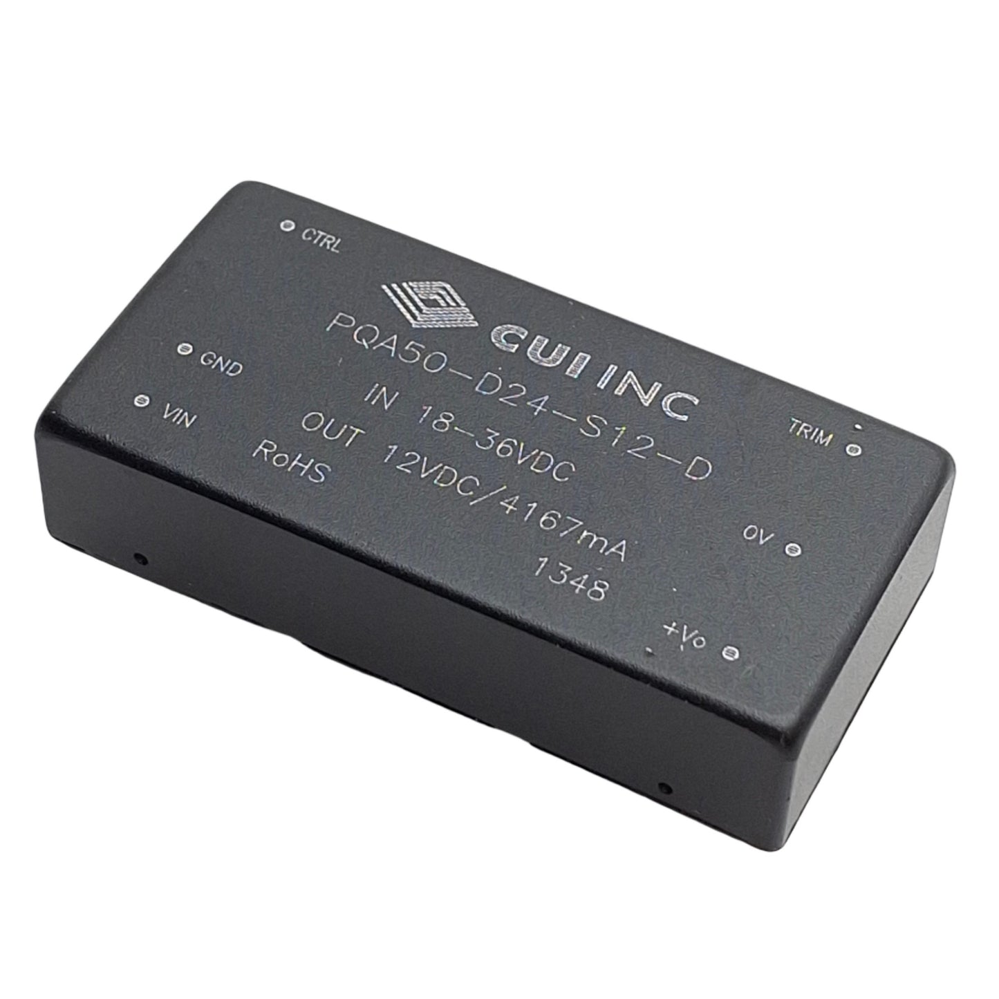 New – Open box CUI PQA50-D24-S12-D DC-DC Converter Power Supply 18-36VDC In, 12VDC 4.1A 50W Out
