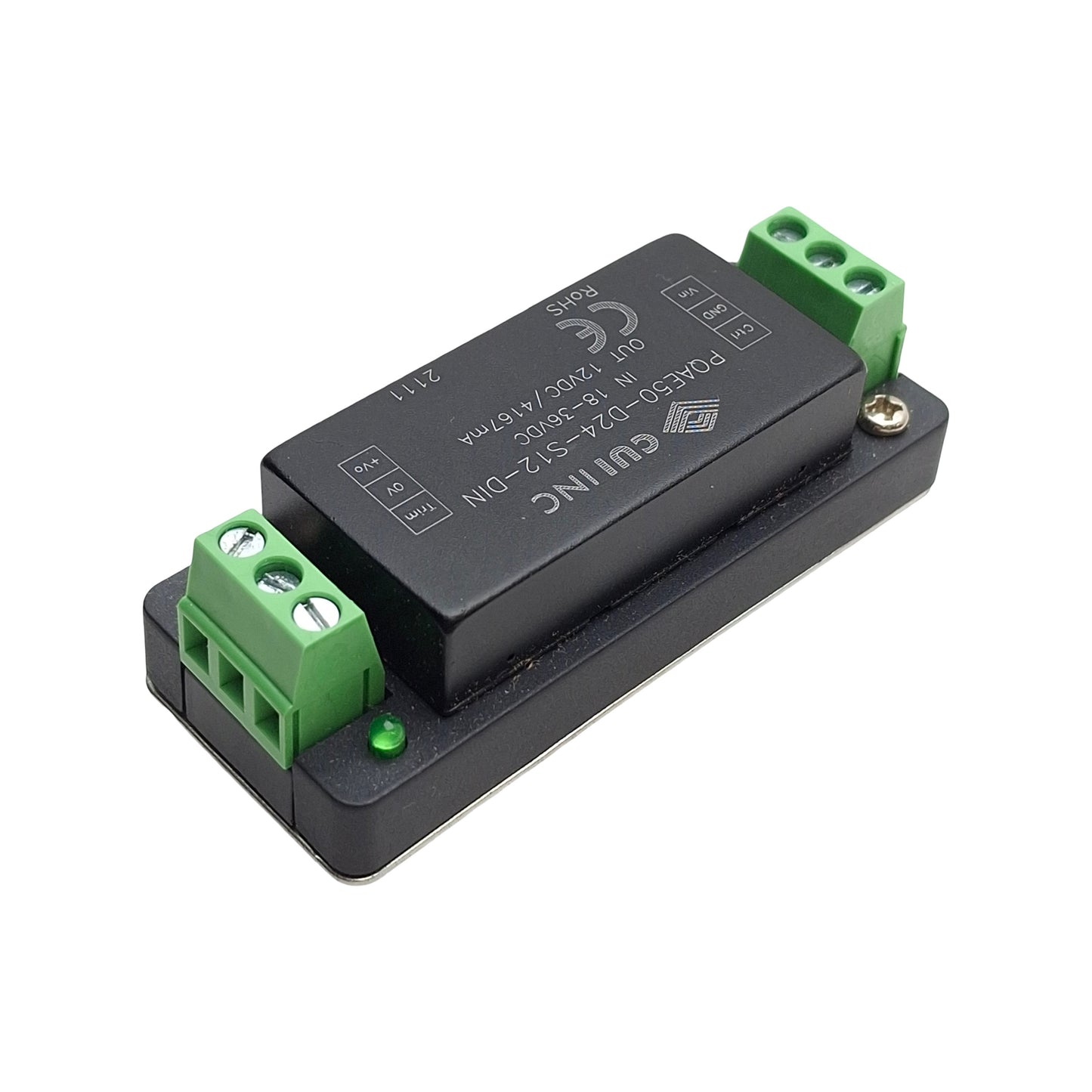 Used CUI PQAE50-D24-S12-DIN DC-DC Converter Power Supply 18-36VDC, 12VDC Out 4.1A 50W