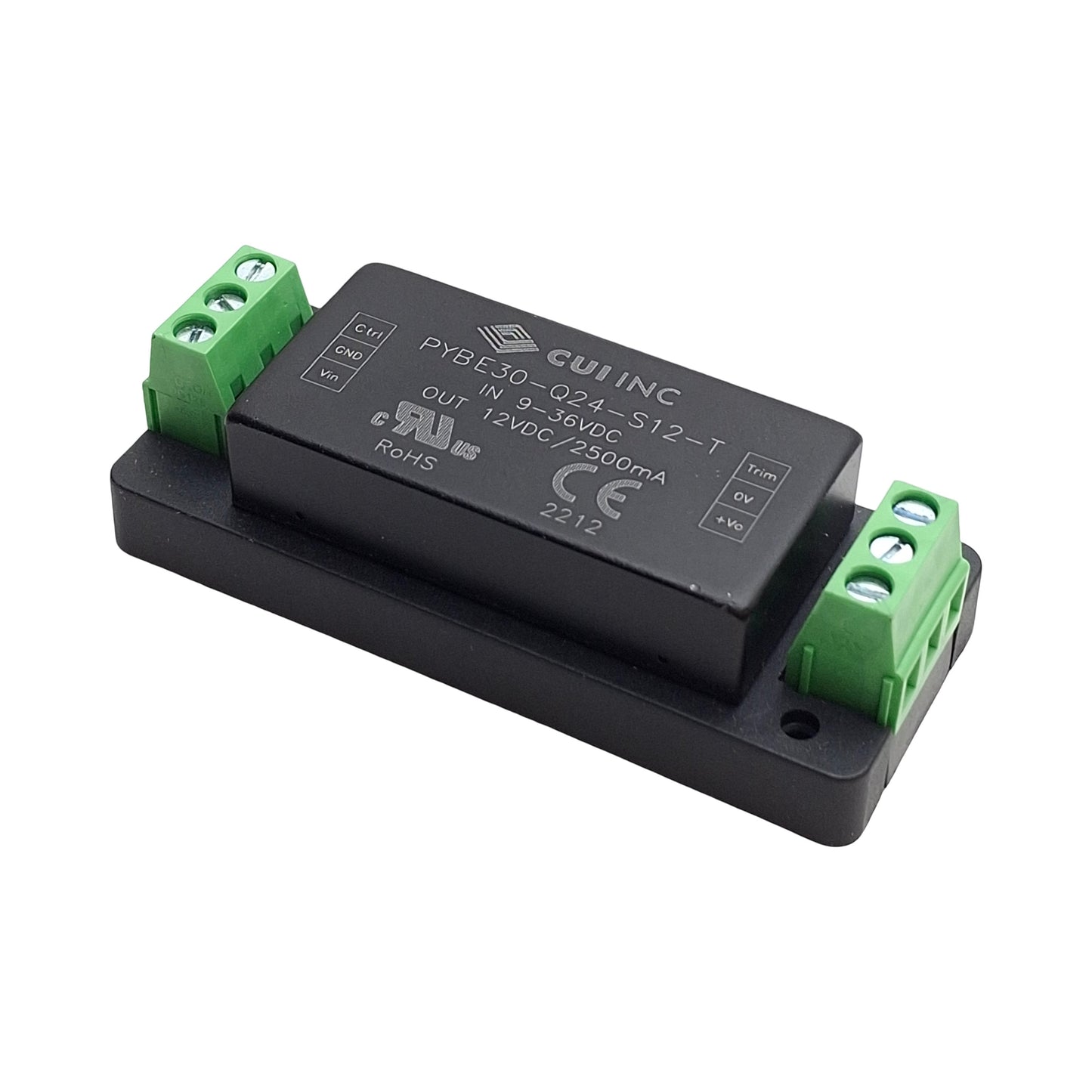 New – Open box CUI PYBE30-Q24-S12-T DC-DC Converter Power Supply 9-36VDC, 12VDC 2.5A Output 30W