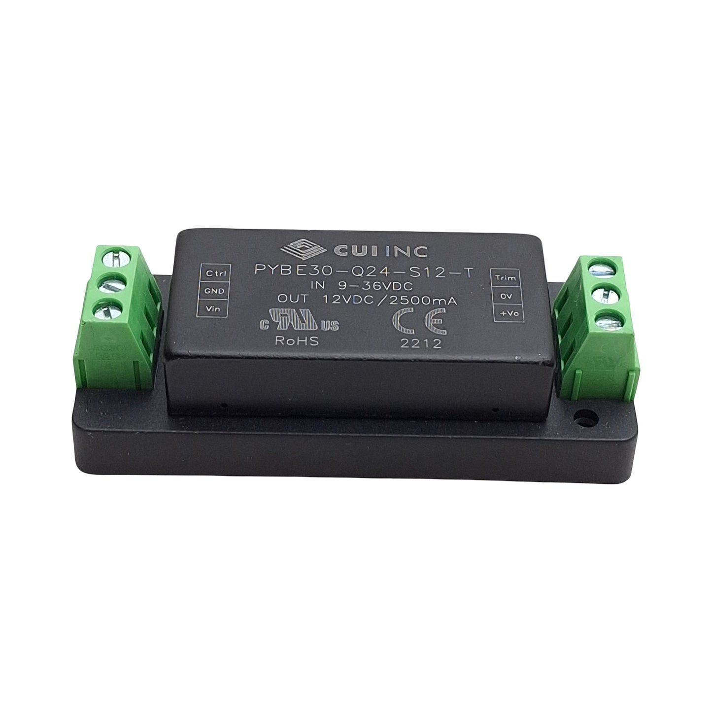New – Open box CUI PYBE30-Q24-S12-T DC-DC Converter Power Supply 9-36VDC, 12VDC 2.5A Output 30W