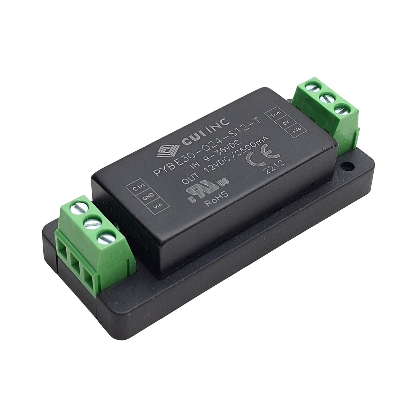 New – Open box CUI PYBE30-Q24-S12-T DC-DC Converter Power Supply 9-36VDC, 12VDC 2.5A Output 30W