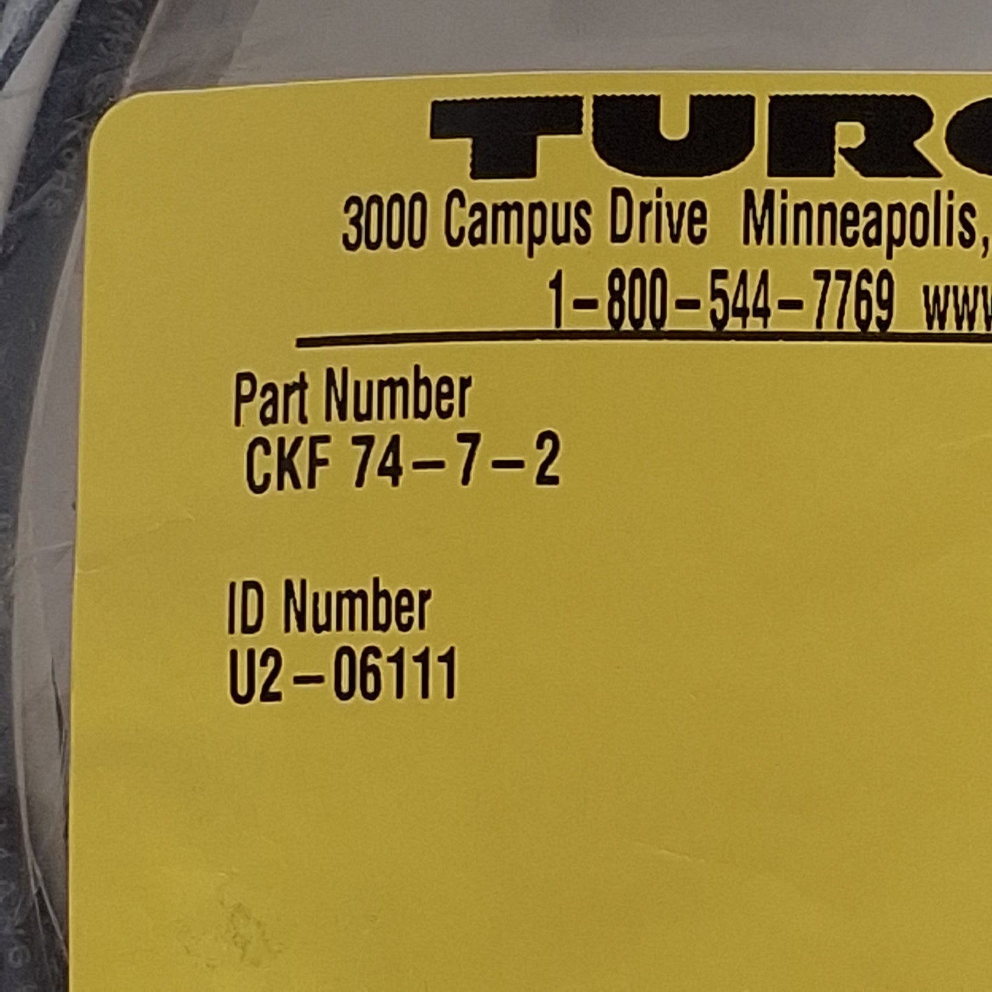 New – Open box Turck CKF 74-7-2 Power Receptacle Cordset, 7-Pin M23 PowerFast Female, 2m