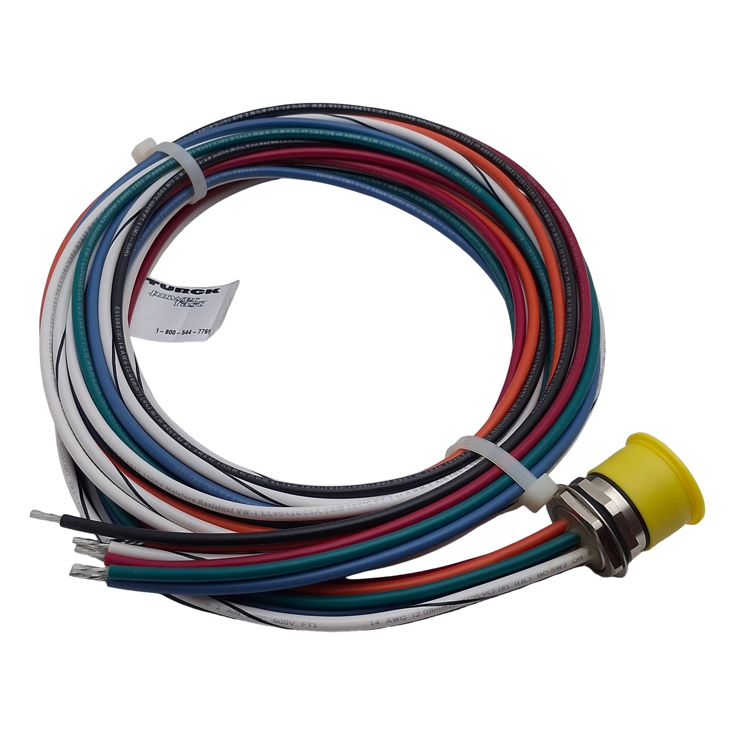 New – Open box Turck CKF 74-7-2 Power Receptacle Cordset, 7-Pin M23 PowerFast Female, 2m