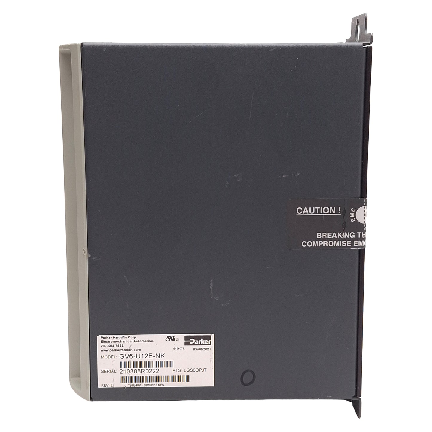 Used Parker GV6-U12E-NK Gemini GV Digital Servo Drive, 1-Axis, 3.6kW, 12A, 120/240VAC