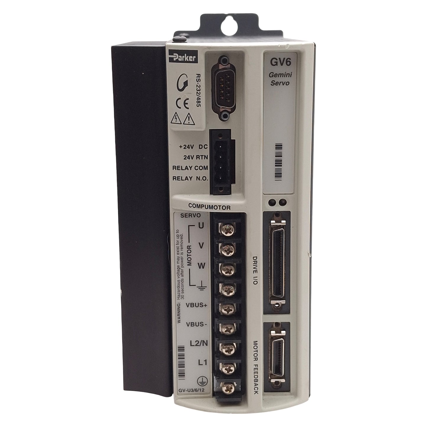 Used Parker GV6-U12E-NK Gemini GV Digital Servo Drive, 1-Axis, 3.6kW, 12A, 120/240VAC